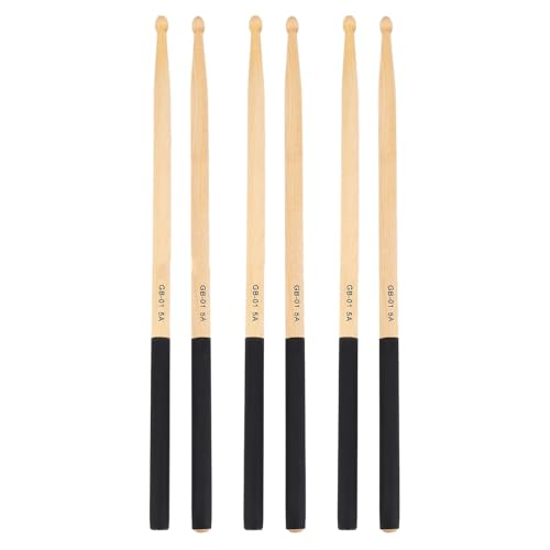 3 pares baquetas para batería 5A de madera de arce miniatura 5