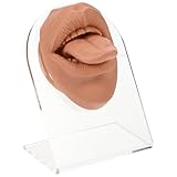 DRESSOOS Modèle de Visage en Silicone pour Pratique du Piercing, Langue Simulée Réaliste avec Support, Kit D'entraînement Esthétique et Fonctionnel pour Percing Langue