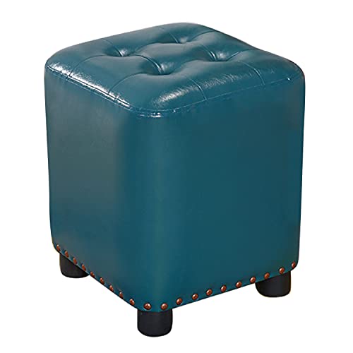 Tabouret de pied en simili cuir avec rivets fait main et décoration élégante