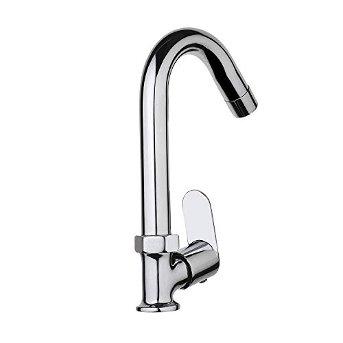 JAGGER JAG338 Full Brass Swan Neck Wash Basin Tap with 360 Degree Moving Spout Including Wall Flange and Teflon Tape