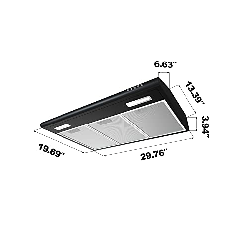 Ciarra AWB75918B Black Range Hood 30 Inch Under Cabinet thumb #1