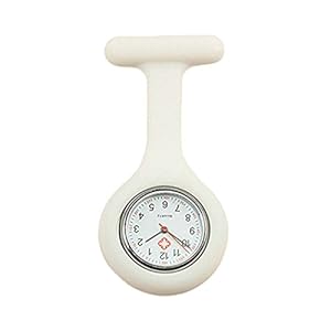 Analoge zusterhorloge Nurse Watch met veiligheidsspeld zorg horloge verpleegsterhorloge hartslagmeter wit