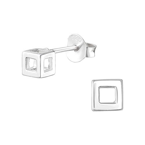 Image of 925 Sterling Silver Cube Stud Earrings for Girls
