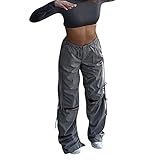 Cargohose Damen Baggy, Damen Cargohose High Waist Cargo Hose Weite Beine Hose Lange Hosen...