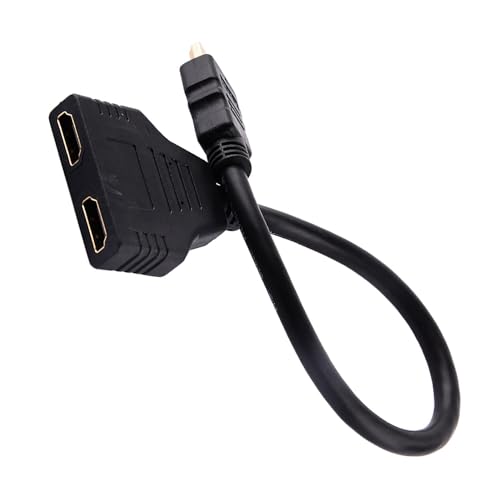 Fockety Câble Adaptateur de Séparateur D'interface Multimédia Haute Définition pour les Accessoires D'ordinateur - Connecte HD TV à Deux Périphériques de Sortie - Polyvalent, Pratique