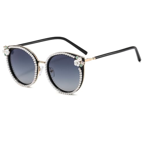 Trendy 2024 Neue Vintage Cat Eye Runde Sonnenbrille Damenversion Metall Randlos Gradient Sonnenbrillen Shades UV400