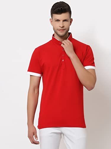 Image of UZARUS Men's Solid Cotton Regular Fit Polo T-Shirt