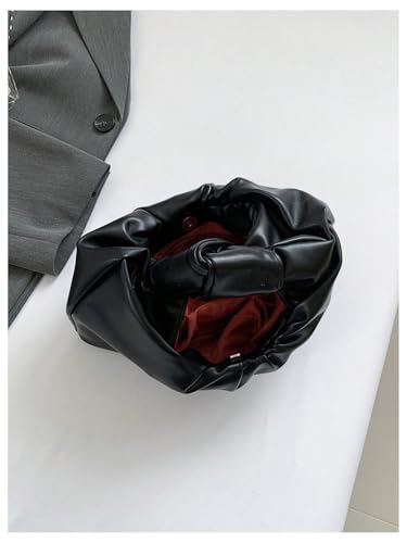 Image of GORGLITTER Women's Cute Hobo Bag Ruched Twist PU Leather Clutch Purse Handbag with Magnetic Closure | Cute