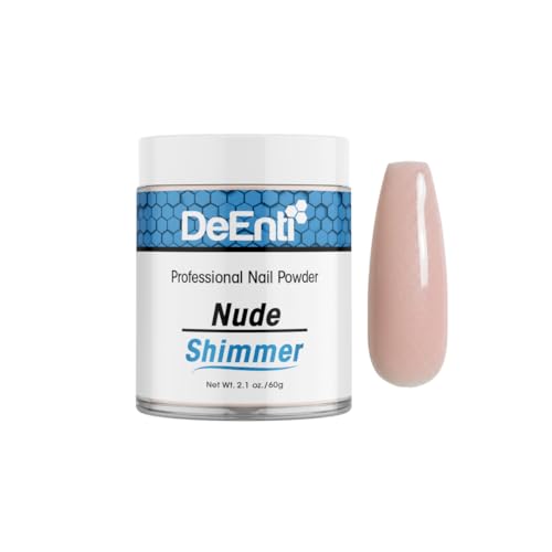 DeEnti Acrylic Nail Shimmer Powder - 2oz Nude|Professional Grade Bubble-Free Acrylic Powder for Nails | Long-Lasting Chip-Resistant Nail Acrylic Powder for Carving Extensions & Fake Nails