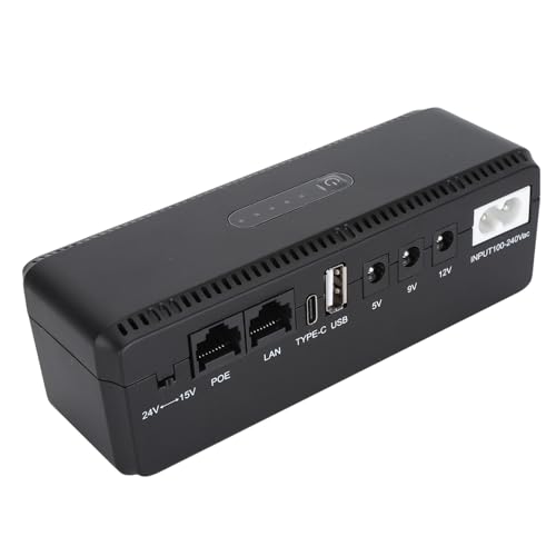 UPS Battery Backup, 8800mAh Uninterruptible Power Supply with 15V 24V POE Ports & 5V 9V 12V USB Outputs, Mini UPS Backup Battery Power Supply for Router, Modem, Security Camera