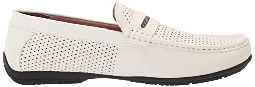 Stacy Adams Men's Corby Slip On Driving Style Loafer, White, 10.5 #TOP5