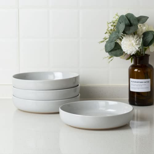 Famiware Milkyway 33 Oz Bowl Set, Pasta Bowls Set Of 4, Salad Bowls Perfect For Your Friend For Housewarming, Thanksgiving, Christmas, Light Gray #TOP1