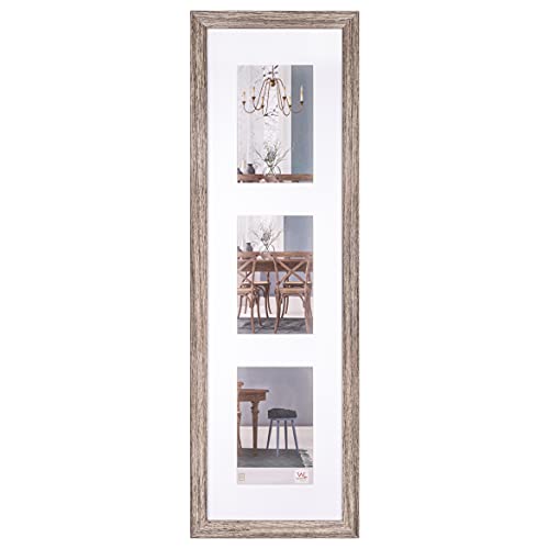walther design Bilderrahmen nussbaum 3X 10x15 cm Galerie mit Passepartout, Fiorito Holzrahmen EF315VN – Ansicht 1