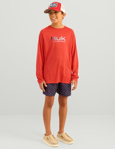 Image of HUK Boys Pursuit Solid Long Sleeve Shirt, Fishing Shirt for Kids