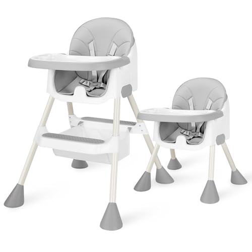 LIVINGbasics 2-in-1 Convertible Baby High Chair with Removable Tray for Babies & Toddlers