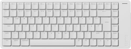 LOFREE Flow2 Low-Profile Mechanik-Tastatur(Deutsches Layout) - Aluminiumlegierung mit Surfer Lineare-Schalter Aufladbare kabellose Tastatur mit 3 Verbindungsmodi - Für Win&Mac (Silber 84)