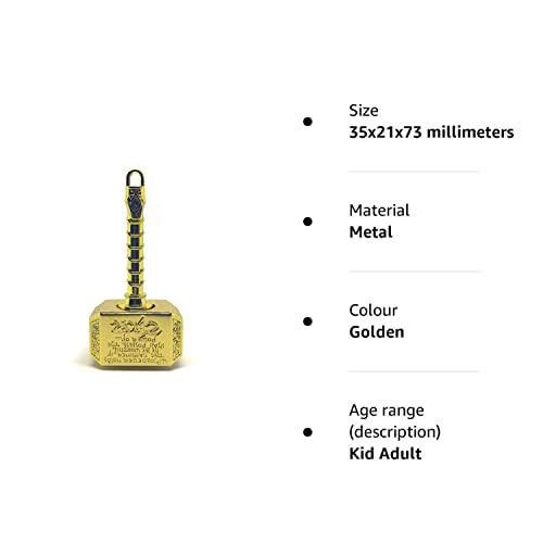 Multibao Thor Hammer Fidget Spinners Metal Fidgeting Hand Finger Spinner Chain Focus EDC ADHD Stress Relief Toy Anti Anxiety Fingertip Gyro Desk Toy Party Favors Supplies Xmas Gift (Golden) - Image 4