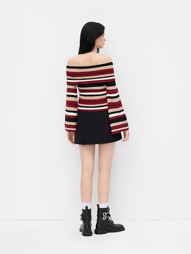 Image of CIDER Off The Shoulder Tops for Women Long Sleeve Going Out Y2K Tops Knit Pullover Fall Outfits Trendy