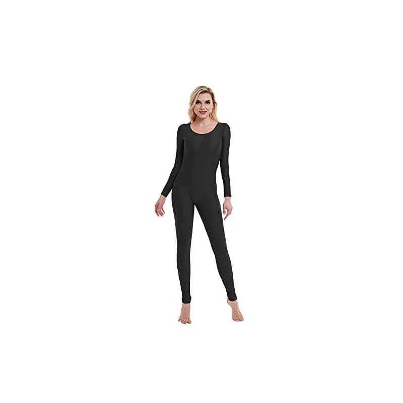speerise-Women-Long-Sleeve-Bodycon-High-Waist-Jumpsuit-Rompers-Bodysuit-One-Piece-Outfit-M-Black