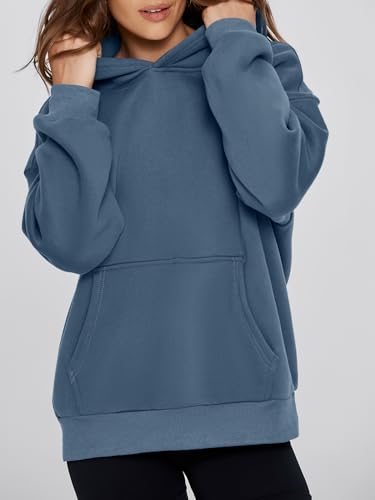 Glamaker Women's Oversized Essentials Hoodies Fleece Sweatshirts Fall Long Sleeve Sweater Pullover Hoodie With Pocket - Image 4