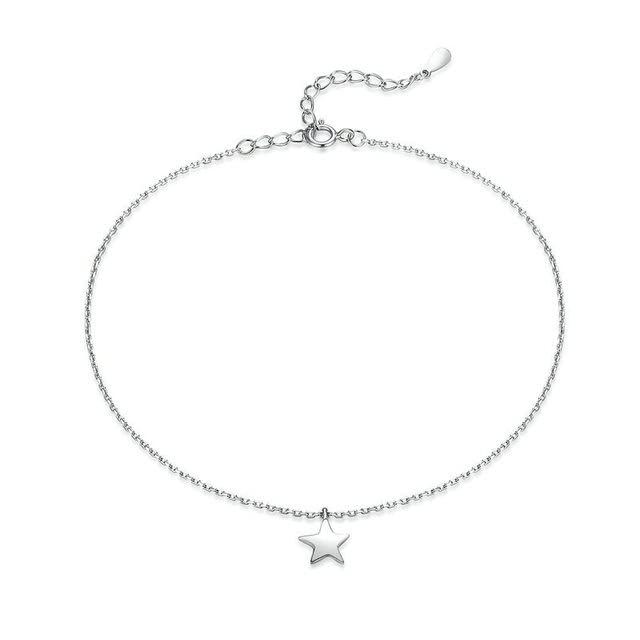 CMBSSTFC Tobilleras Esenciales con eslabones de Cuentas de Plata de Ley 925 para joyería de pies, Cadena de Plata para piernas Femeninas, OZZKI, Sct009