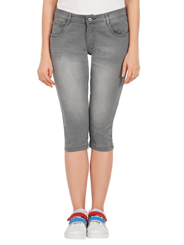 Image of Skinny Fit Women Denim Capri