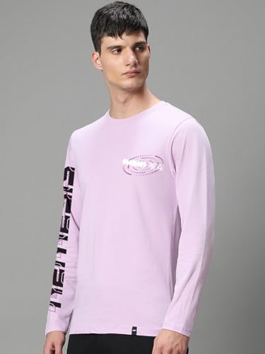 Image of Bewakoof Men's Cotton Jersey Graphic Print Regular Fit Full Sleeve Round Neck T-Shirt | Tshirt for Man | Tshirt for Men Cotton | Tshirts for Men Stylish | Casual Wear | Street Wear