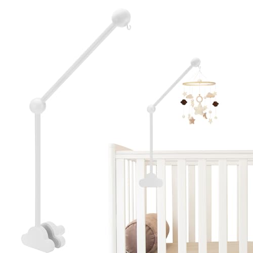 Soporte móvil para bebé, Soporte de Móvil de Madera para Cuna de Bebé, Percha para Móvil de Bebé Extraíble, Altura Ajustable, para Colgar Campanas de Viento, Campana de Cama, Juguetes para Cuna