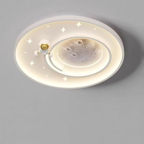 Lámpara de techo de astronauta animado para habitación infantil con iluminación empotrada blanca