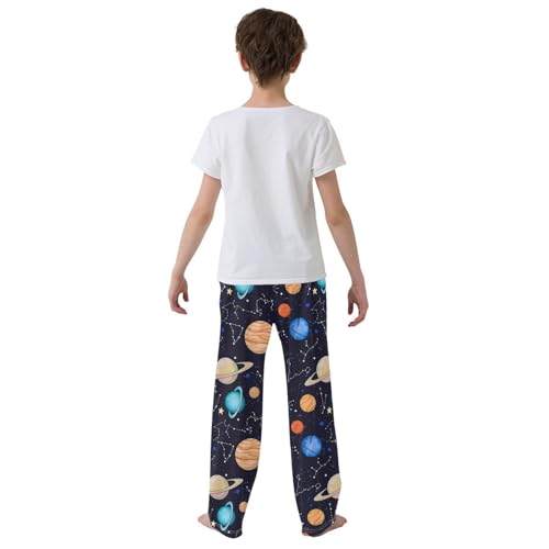 ZZXXB Space Planet Constellation Boys Long Pants Soft Trousers Elastic Waist Kids Lounge Bottoms with Pockets S-XL3