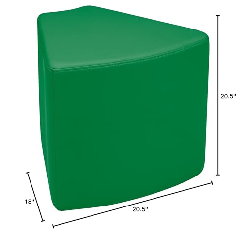 Image of Sprogs 18 inch H Structured Wedge Stool -Flexible Modular Collaborative Soft Seating for Office, Home, Lounge and School Classrooms with Durable Frame -Green