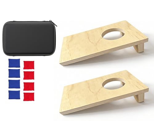 Image of Cornhole Set, Cornhole Boards with 8 Bean Bags,Portable Game Set for Travel Home Office Recreation Tailgate