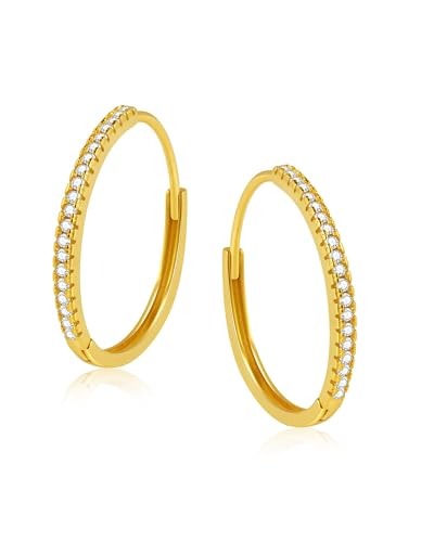 Thin Gold Hoop Earrings 18K Gold Plated Cubic Zirconia Small Trendy Hypoallergenic Lightweight Hoops Earrings for Women2