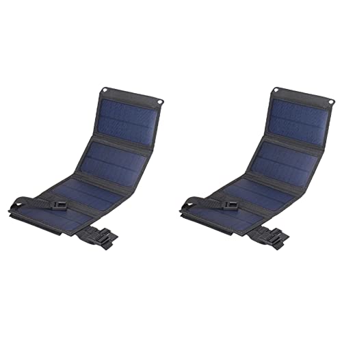 2 paneles solares plegables solares con salida USB, cargador solar para dispositivos tabletas de móviles Power Bank B
