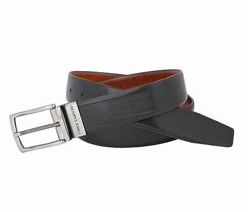 Vince Camuto Belts Men | Reversible Black Belt to Dark Tan with a Nickle Belt Buckle | Bonded Leather Belt - Image 3