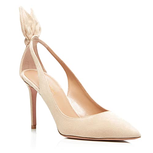 MOOMMO Women Stiletto Heels Pumps With Bow Pointed Toe Dress Pumps 3