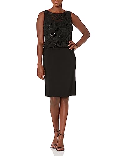 Maya Brooke Women's Brianna Milay Three Quarter Embroidered Cuff Sleeve Jacket and Pop Over Lace Dress3