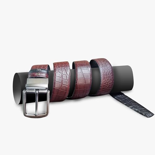 Men's Reversible Belt - Black and Brown – Adjustable, Cut-to-Fit, 2-in-1 Design, 1.46" Wide – Ideal Gift for Men, 1 Size Fit For All Made With 100% Geniune Leather4