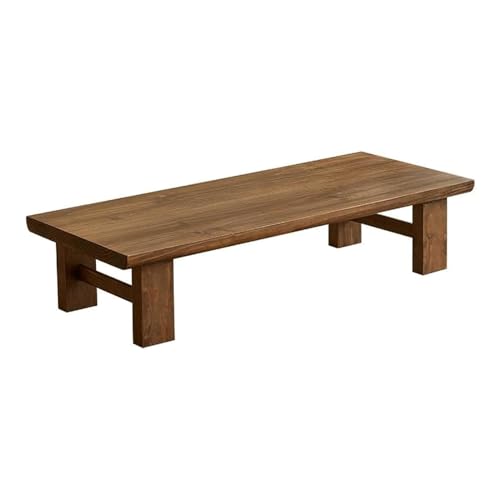 Table basse japonaise en bois massif, grande table de sol et bureau d'appoint multi-usage - 2