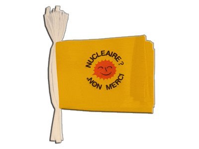 Guirlande Mouvement antinucléaire 30 x 45 cm drapeau militant