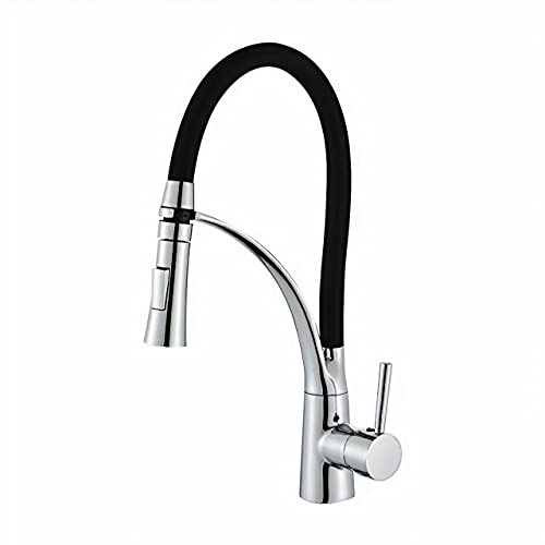 Monocomando para Cozinha Mesa 1/4V Bica Alta Cromado/Preto Gourmet