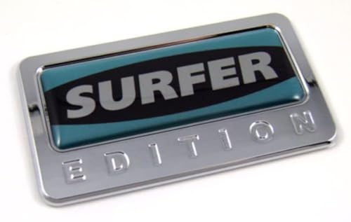 Surfer Edition Car Chrome Emblem with Dome Decal Insert Auto Bike 3D Sticker Badge Surfing...