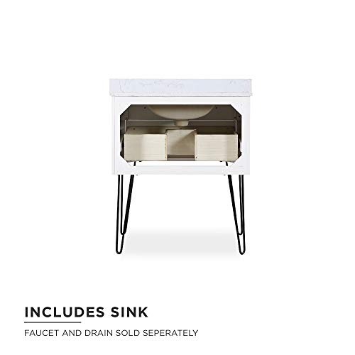 Dhp Tribecca 30 Inch Floating Wall Mounted Bathroom Vanity With Sink, White #TOP6