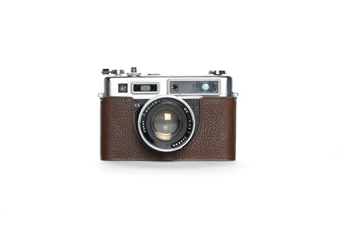 Yashica Electro 35 GS/GSN/GT/GTN用ハンドメイド本革ハーフカメラケースバッグカバーコーヒーカラー