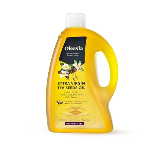 Image of Oleasia 2500ml 100% Pure Unprocessed Camellia Oil Tea Seeds Oil- Olive Oil Alternative for Healthy Aging, First Cold-Pressed, 80%+ Heart-Healthy Monounsaturated Fats, High Smoke Point, Delicate Nutty Aroma, 84.54 fl oz