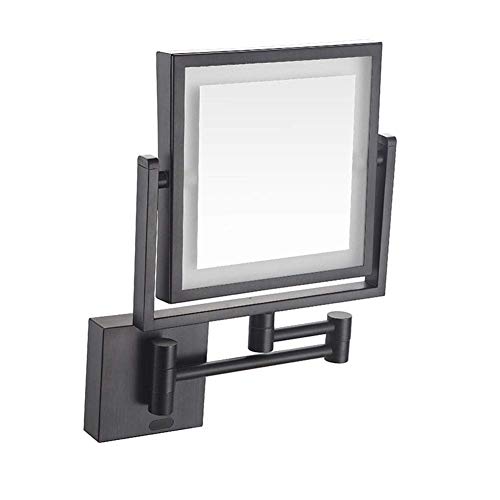 Miroir de maquillage mural grossissement 3X pivotant 360 double face extensible 8 pouces - 2