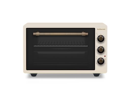 Horno de sobremesa SOLTHERMIC color Crema H37RB gran capacidad y potencia 37L y 1300w, temporizador y programador incluido. (Rango temperatura 40º a 240º)) Luz interior TURBOVENTILADOR y 5 FUNCIONES