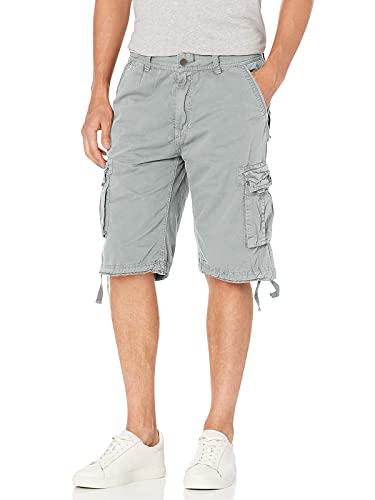 Short cargo en coton de qualité supérieure taille loose gris clair - 2