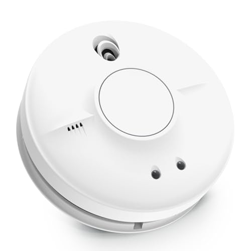 FireAngel Mains Smoke Alarm - SW10-EUT Mains Powered Optical Smoke Detector with Replaceable Long Life Backup Battery - Wired, Interlinked Smoke Alarms for Home with Test Button and LED Indicators