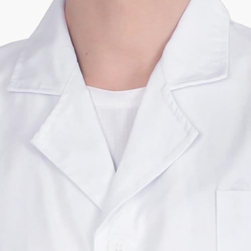 Blouse Blanche Chimie Lycée Coton, Blouse Chimie Laboratoire, Homme Femme Manche Longue Chemise De Médecin Médical Avec Poche Et Bouton Pour Chimie étudiant Et Lycée Hospital Industriel école S-3XL